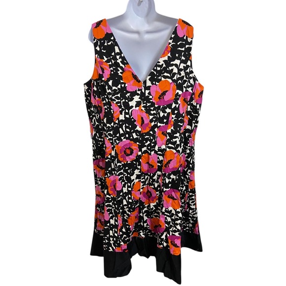 Jones Studio Floral Print Sleeveless V Neck Midi Dress Elegant Feminine Size 20W - Picture 3 of 11